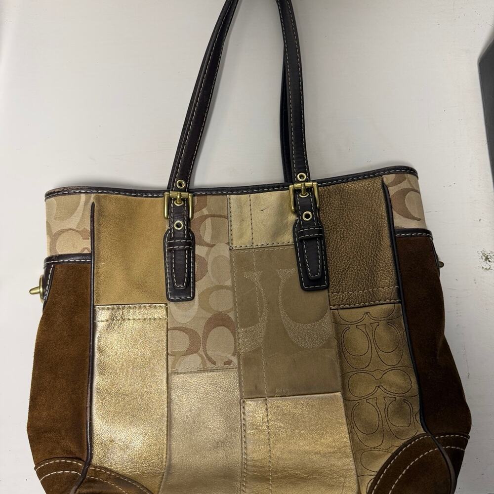 Y2K coach patchwork shoulder bag